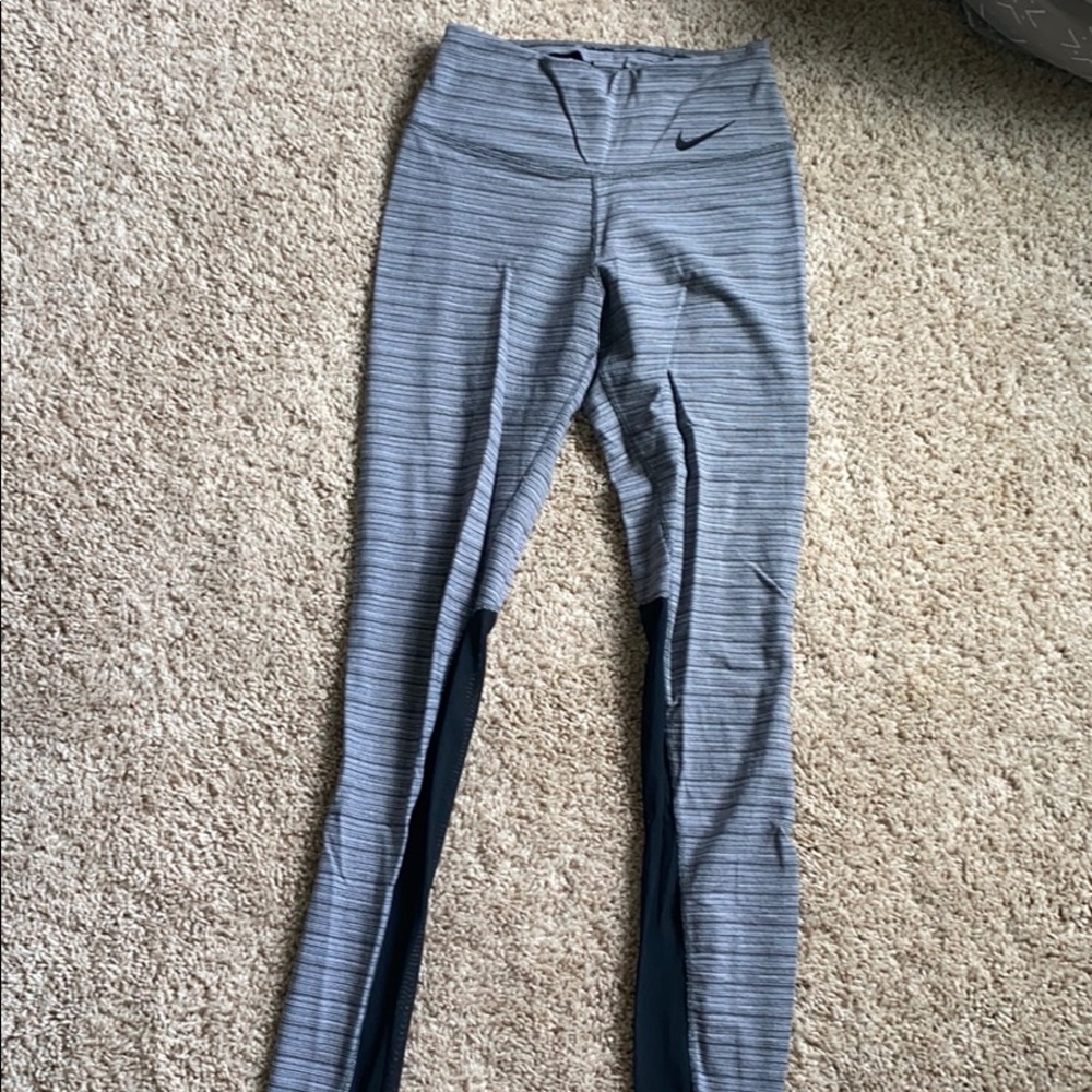 Gray and black mesh dri-fit Nike leggings